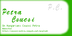 petra csucsi business card